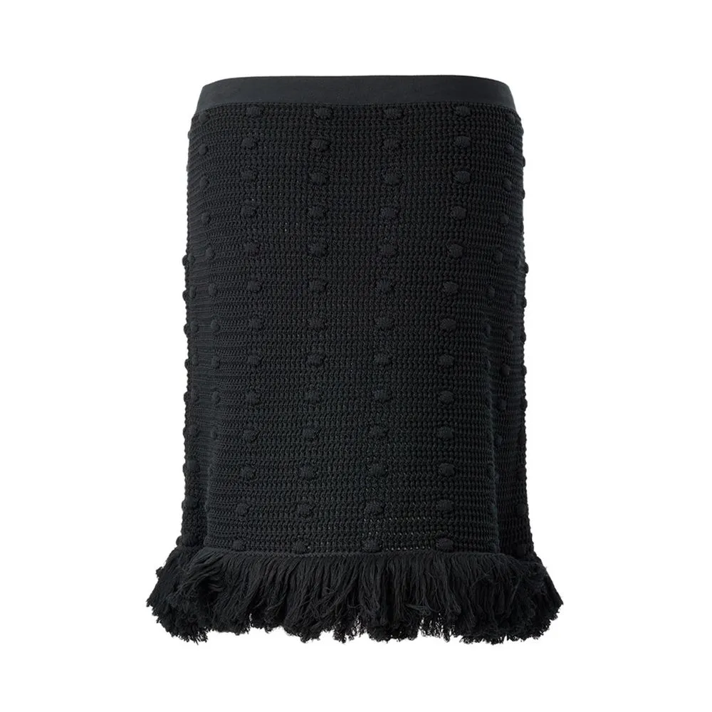 Bottega Veneta Women's Elegant Black Cotton Skirt