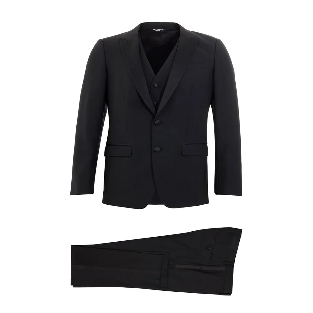 Dolce & Gabbana Men's Elegant Black Wool Men's Suit