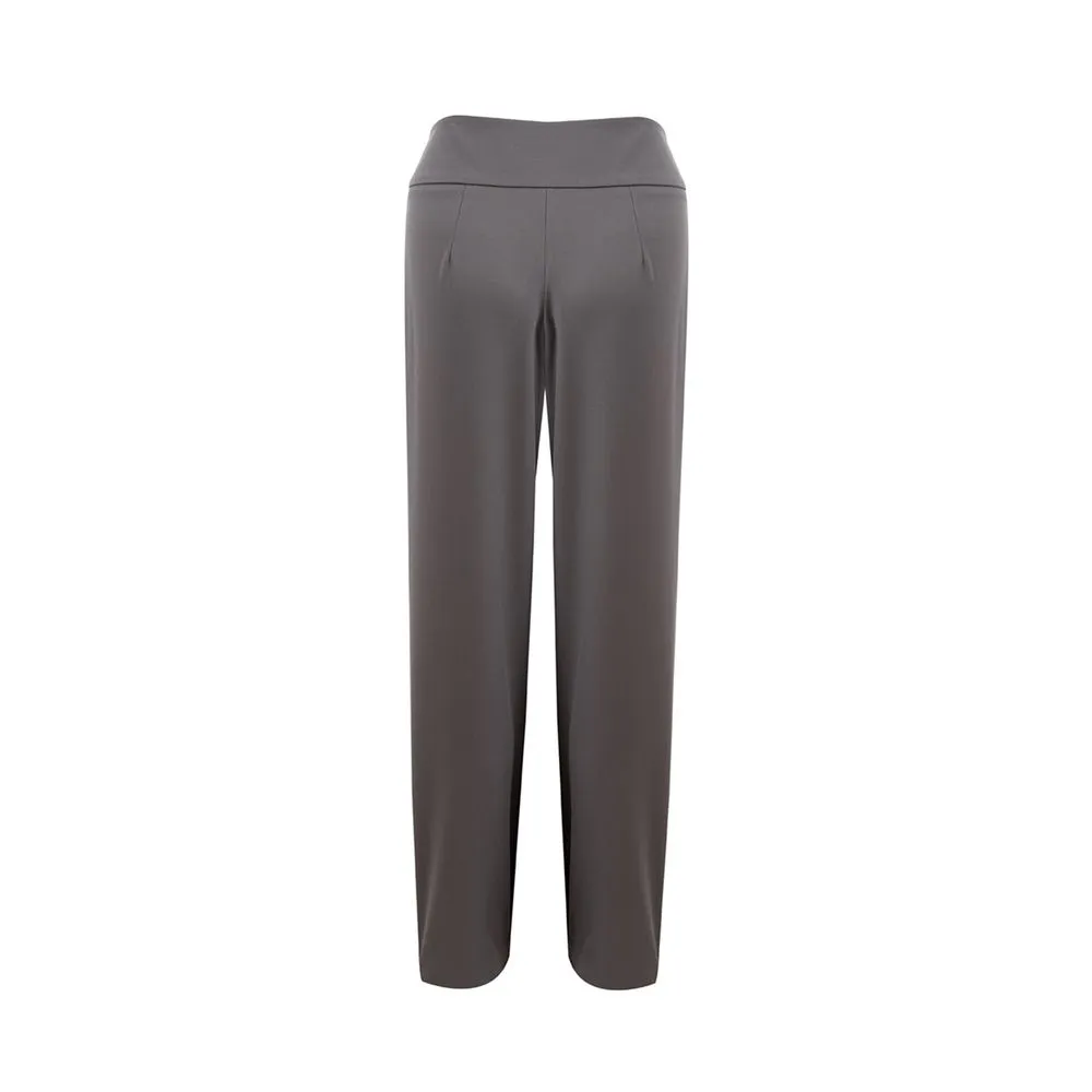 Lardini Women's Chic Gray Wool Trousers for Sophisticated Style