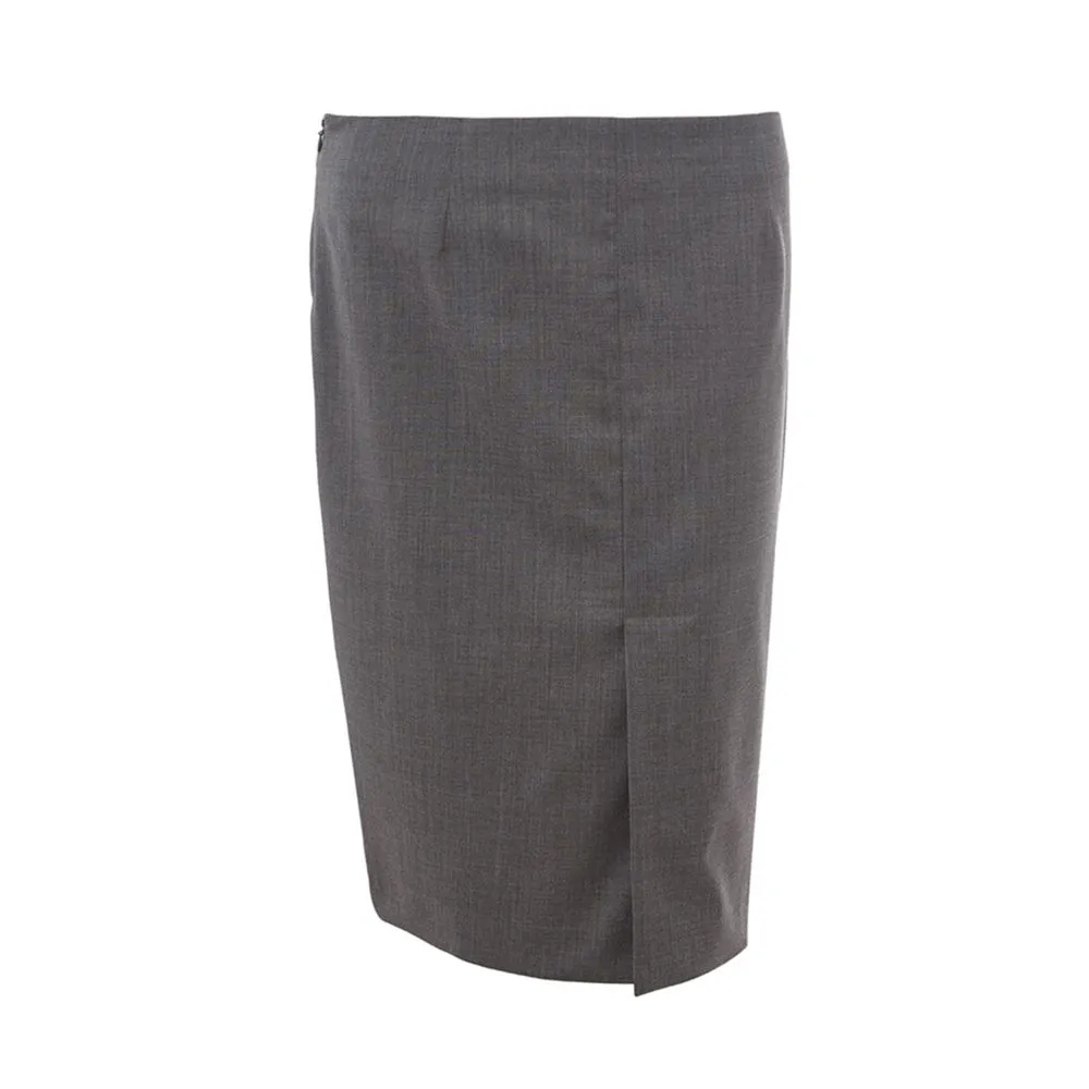 Lardini Women's Chic Gray Wool Pencil Skirt