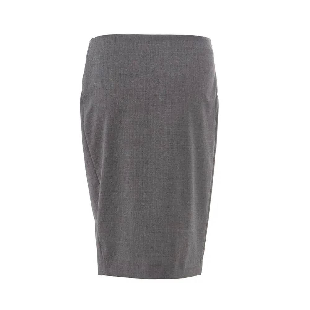 Lardini Women's Chic Gray Wool Pencil Skirt