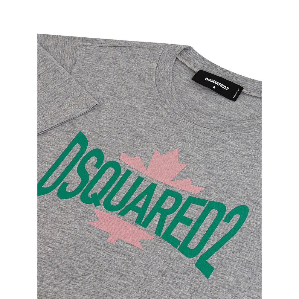 Dsquared² Women's Chic Gray Cotton Tee for the Modern Woman