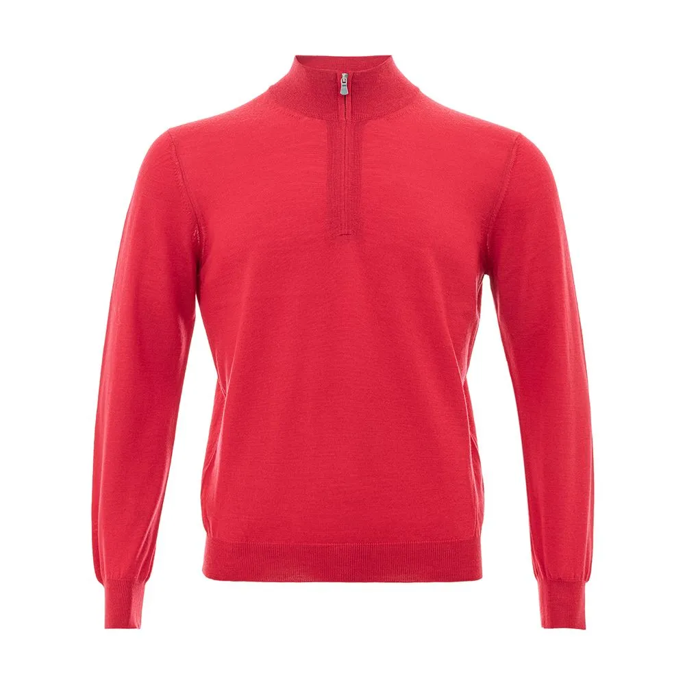 Gran Sasso Men's Elegant Crimson Wool T-Shirt for Men