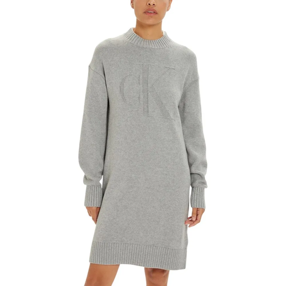 Calvin Klein Jeans Women's Gray Cotton Cotton Dress