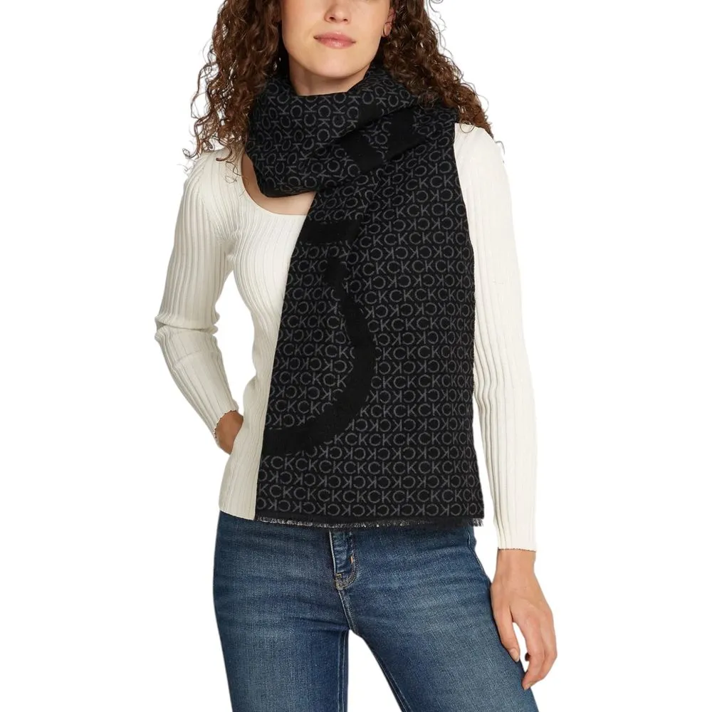 Calvin Klein Women's Black Acrylic Scarf