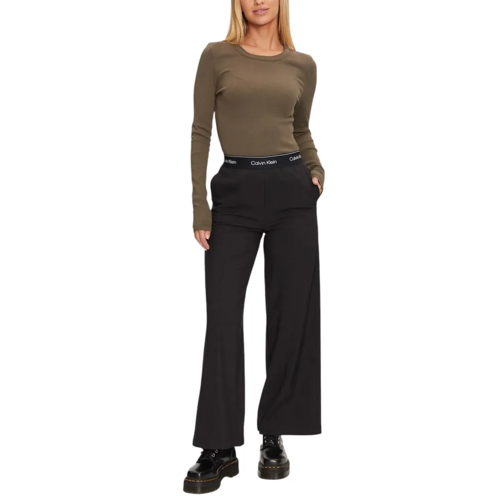 Calvin Klein Jeans Women's Green Cotton Tops & T-Shirt