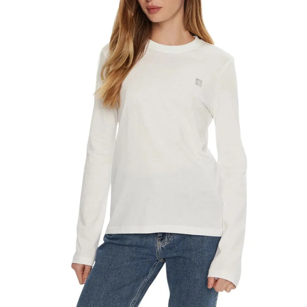 Calvin Klein Jeans Women's White Cotton Tops & T-Shirt