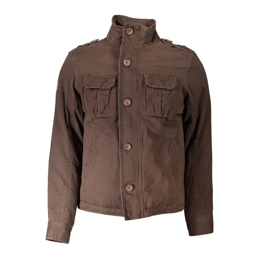 Eddy Wood Men's Brown Polyester Jacket