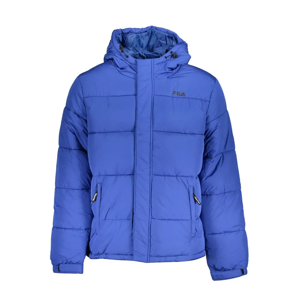 Fila Men's Chic Blue Hooded Jacket with Sleek Print