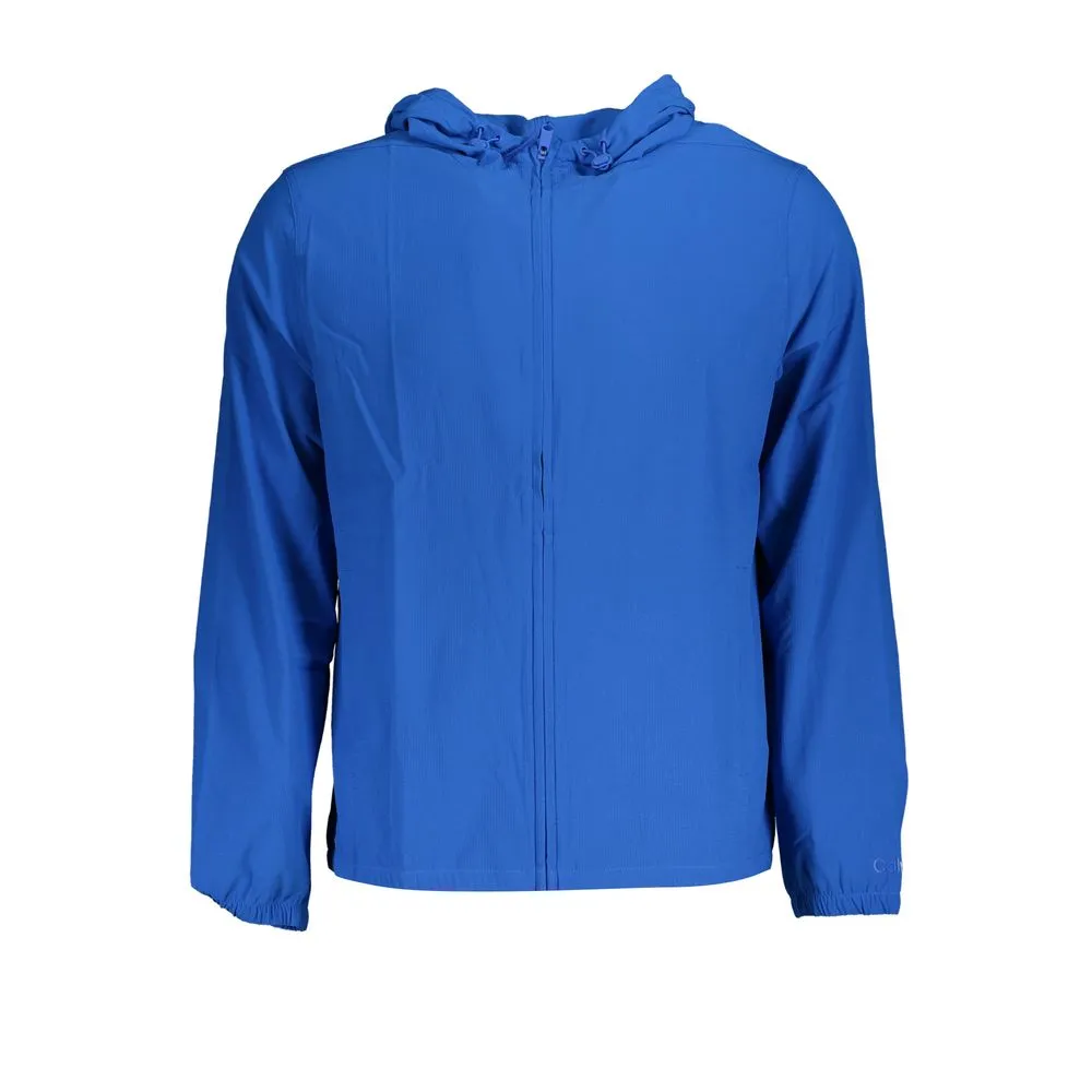 Calvin Klein Men's Sleek Hooded Sports Jacket in Vibrant Blue