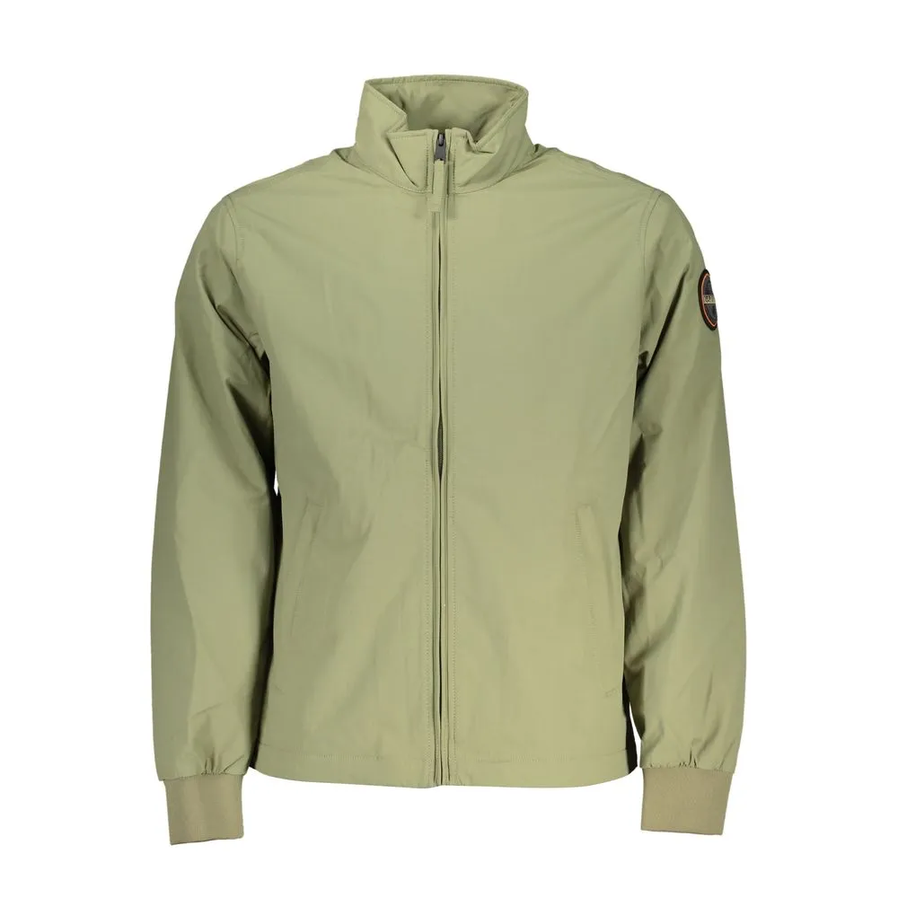 Napapijri Men's Chic Waterproof Green Jacket with Contrast Accents