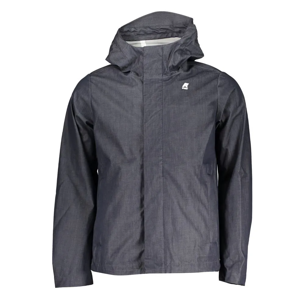 K-WAY Men's Chic Blue Cotton Hooded Sports Jacket