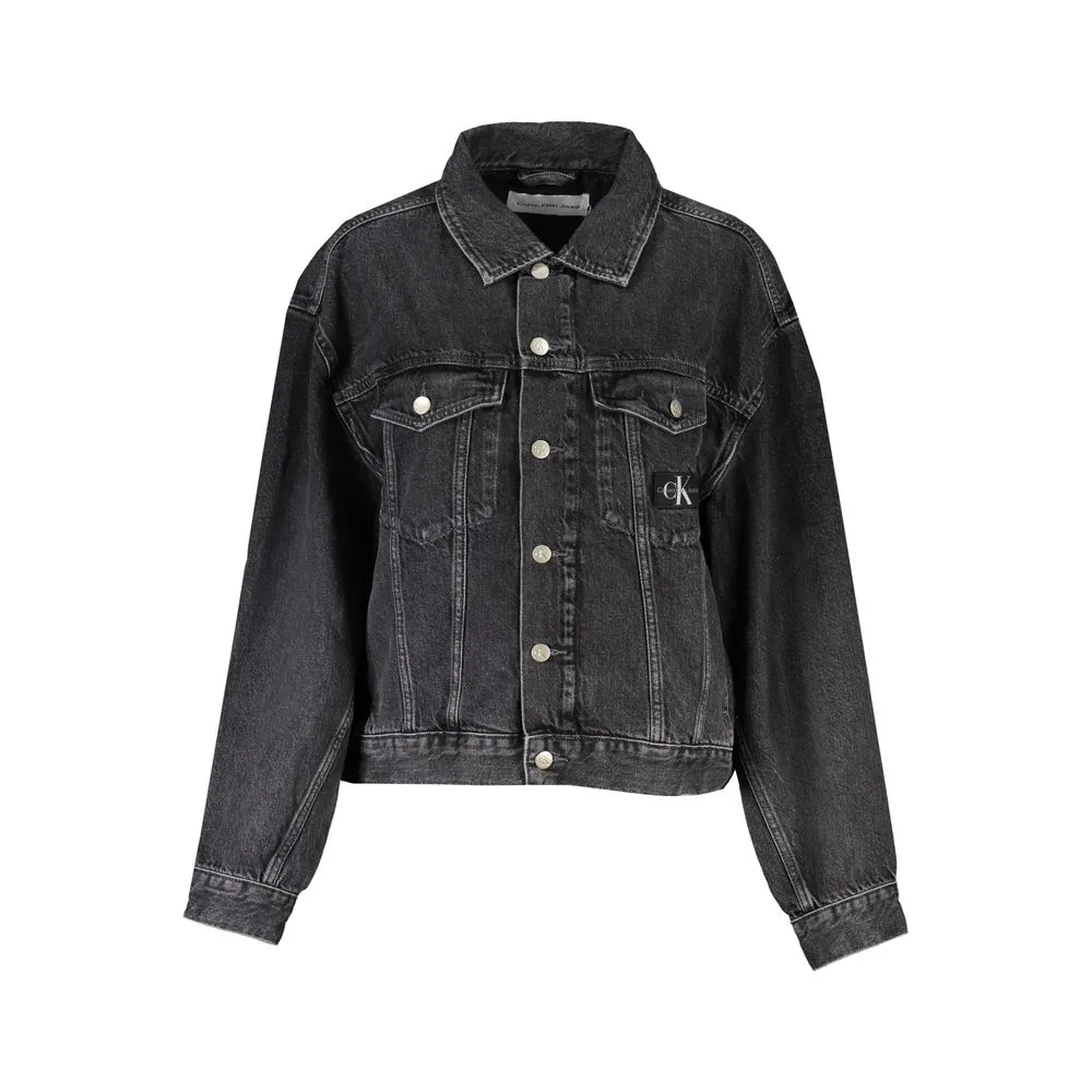 Calvin Klein Women's Black Cotton Jackets & Coat