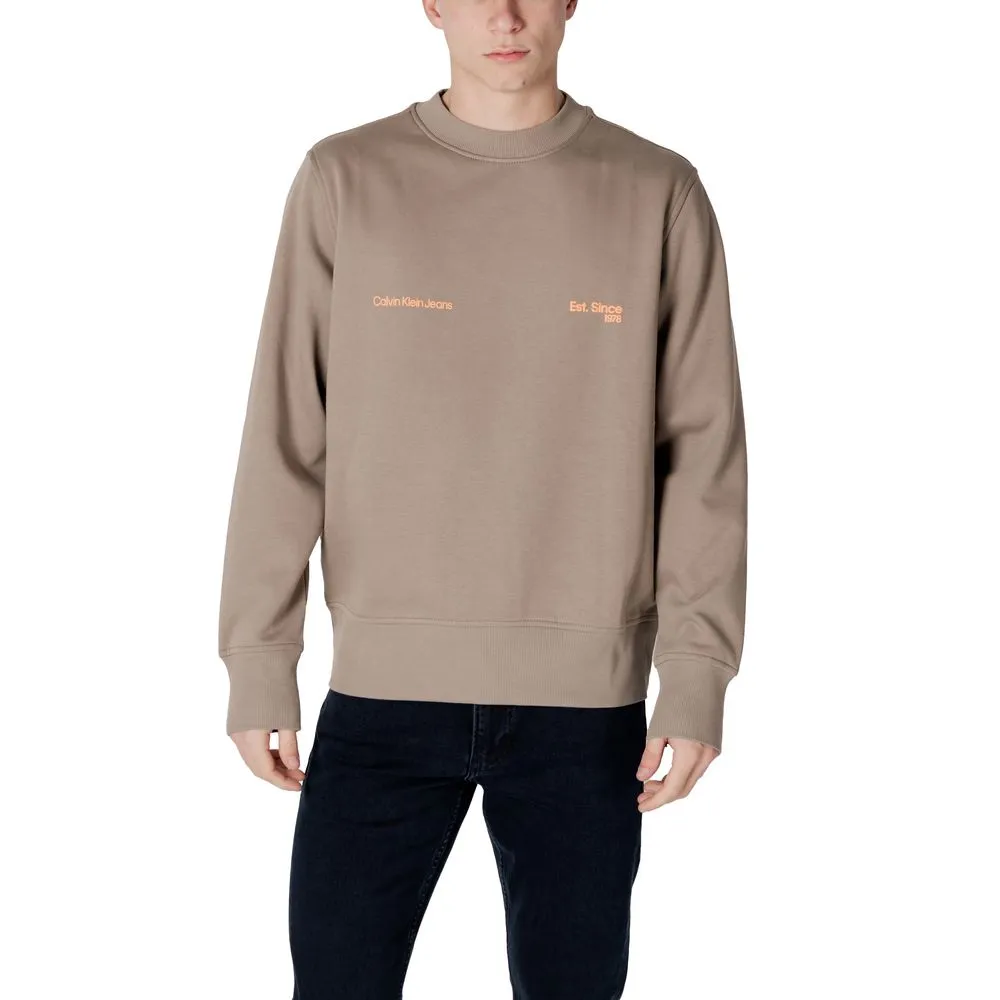 Calvin Klein Jeans Men's Beige Cotton Sweater
