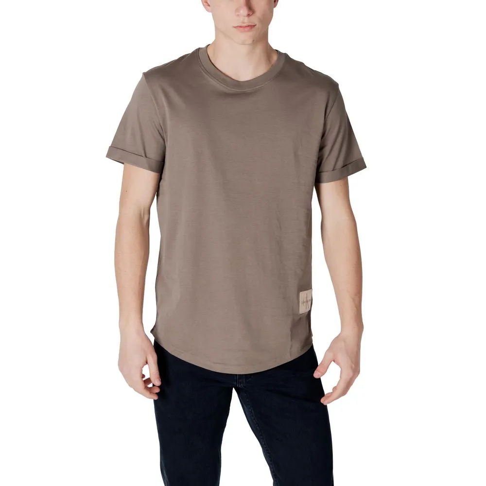 Calvin Klein Jeans Men's Beige Cotton T-Shirt