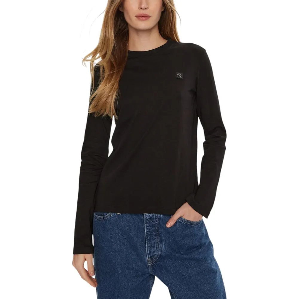 Calvin Klein Jeans Women's Black Cotton Tops & T-Shirt