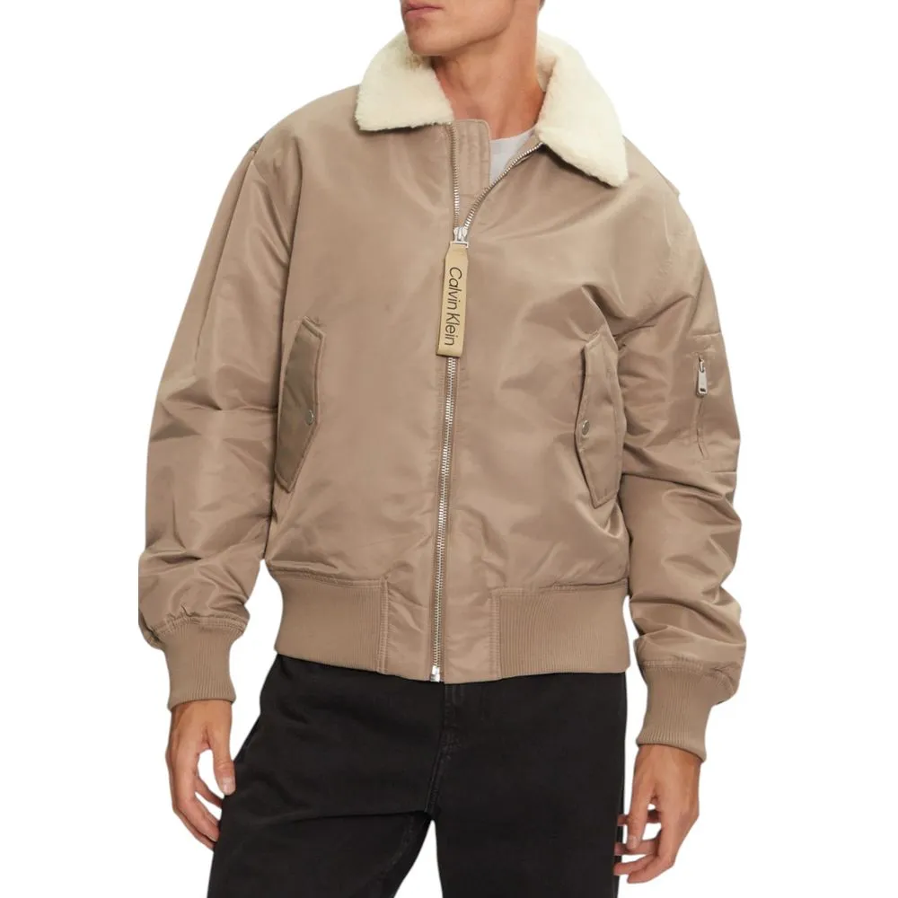 Calvin Klein Jeans Men's Beige Polyamide Riciclata Jacket