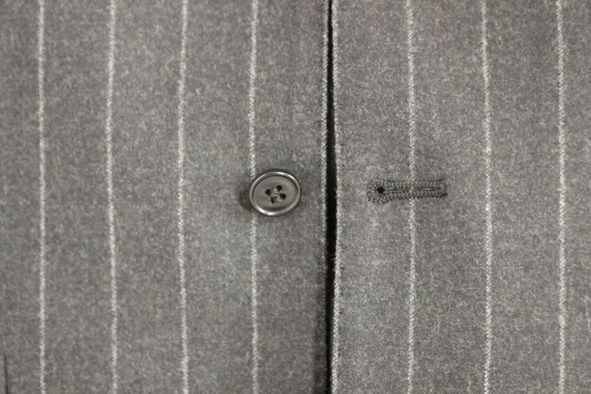 Dolce & Gabbana Men's Sleek Gray Striped Wool Dress Vest