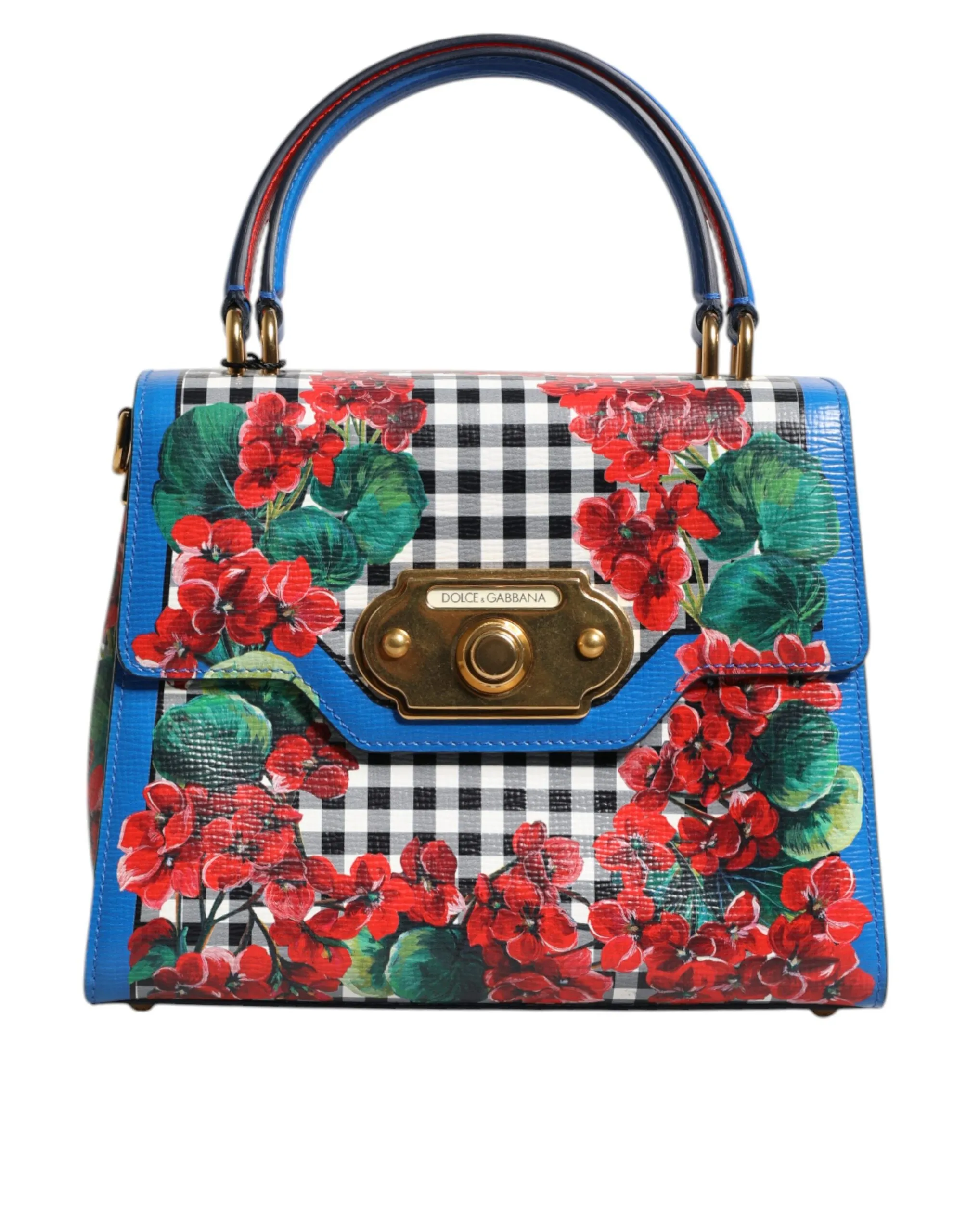 Dolce & Gabbana Women's Multicolor Check Floral Print Welcome Bag