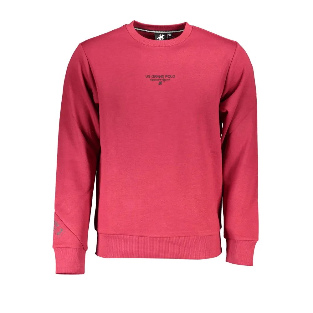 U.S. Grand Polo Men's Chic Pink Fleece Crew Neck Sweatshirt