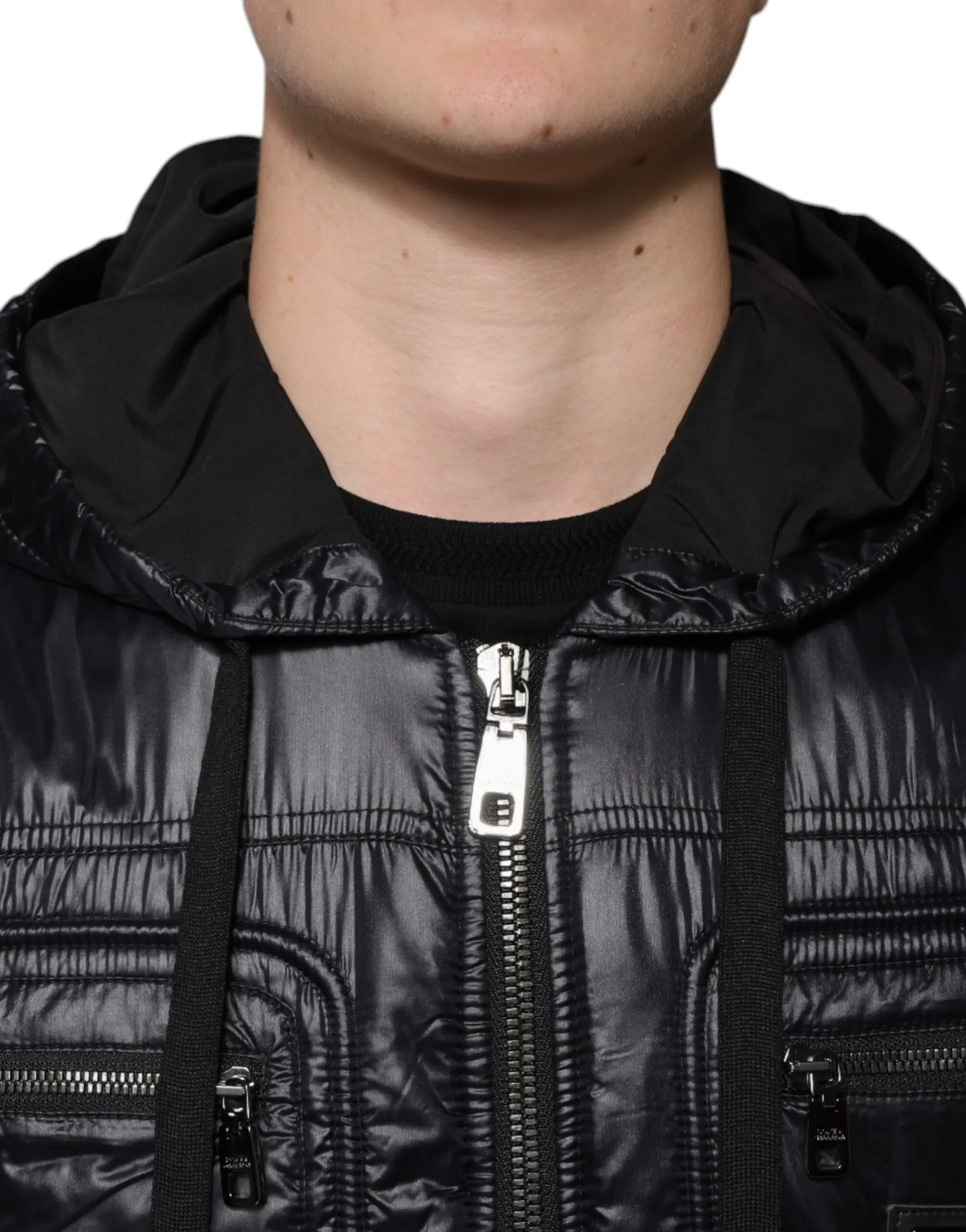 Dolce & Gabbana Men's Black Nylon Hooded Full Zip Blouson Jacket