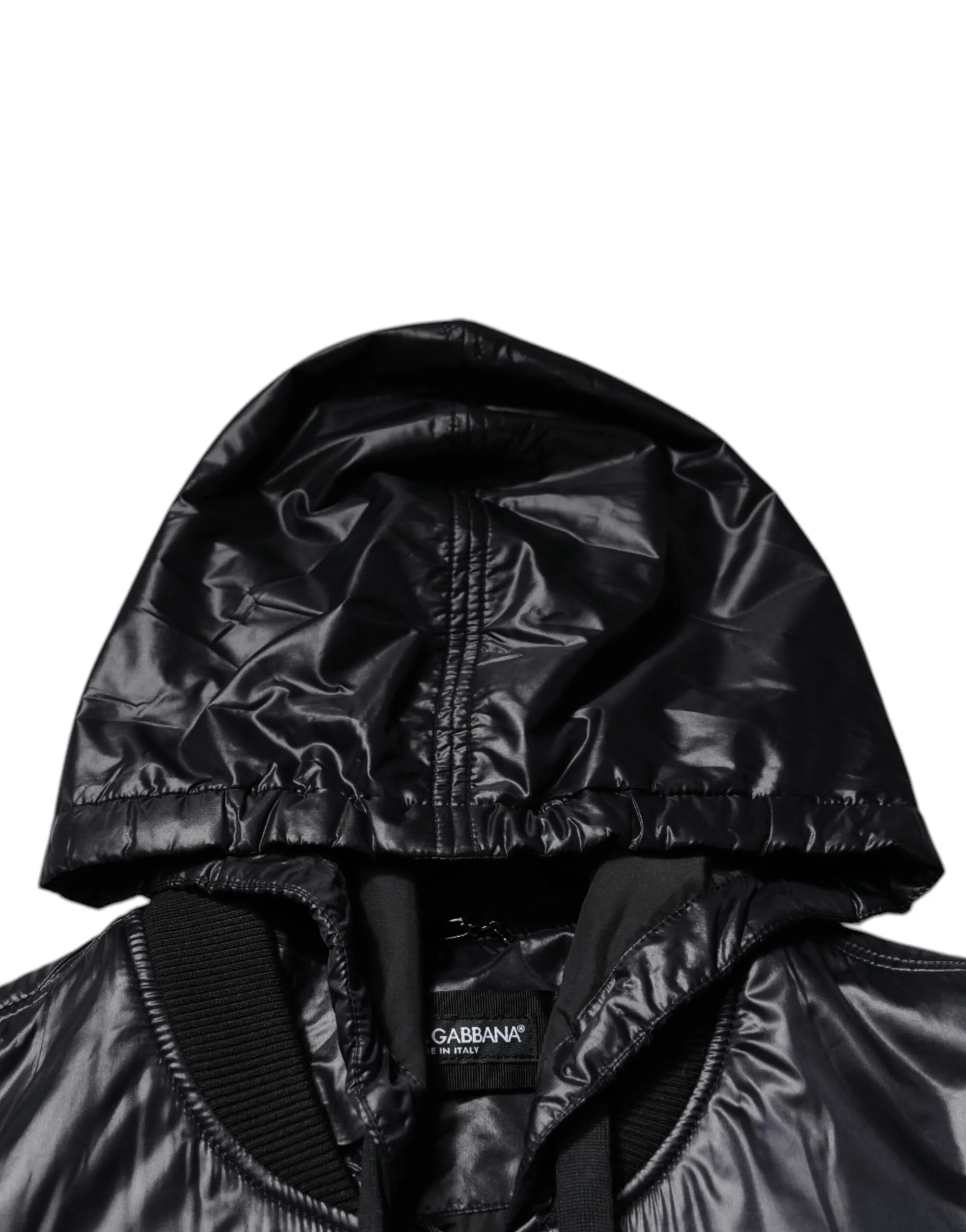 Dolce & Gabbana Men's Black Nylon Hooded Full Zip Blouson Jacket