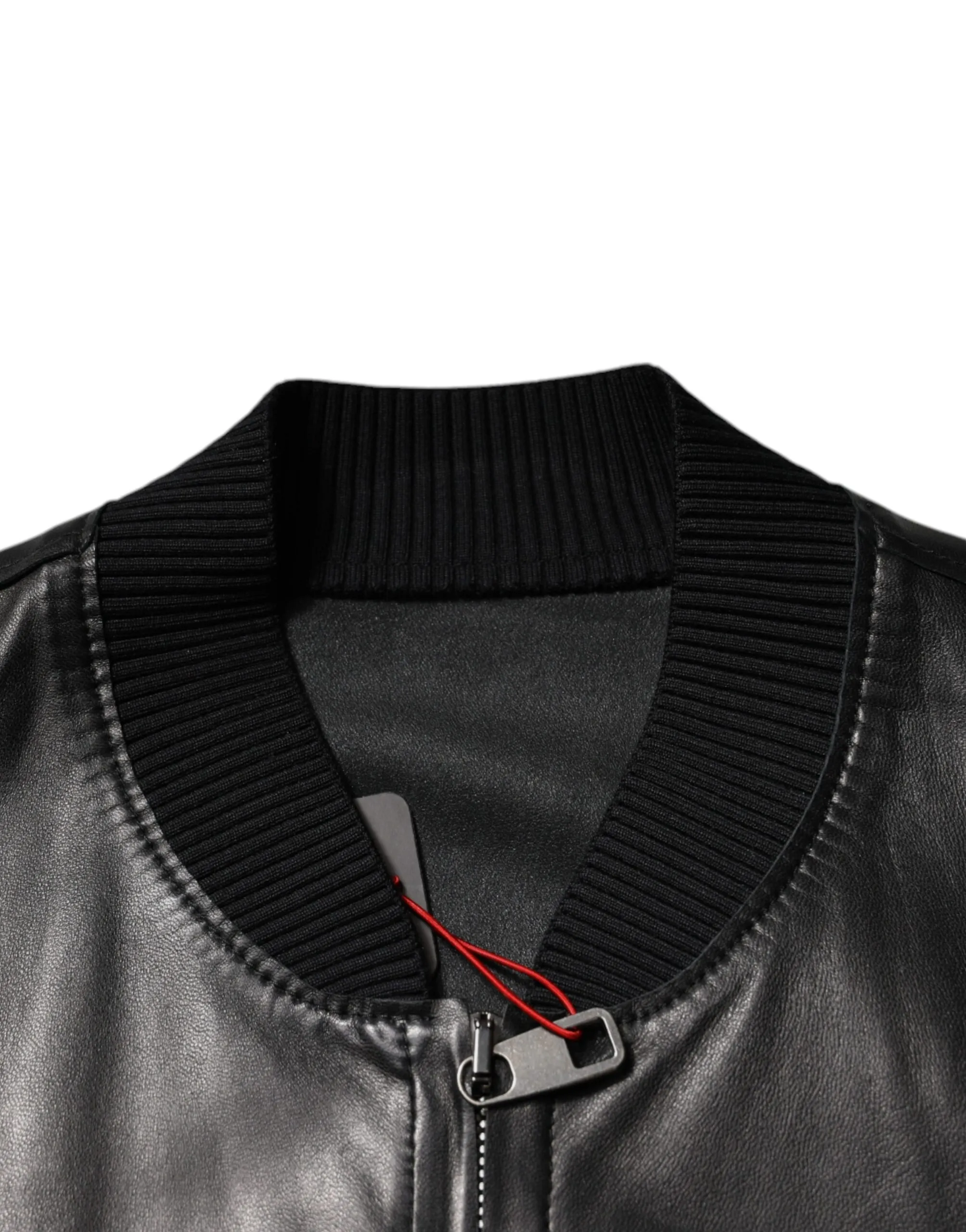 Dolce & Gabbana Men's Black Lambskin Full Zip Biker Blouson Jacket