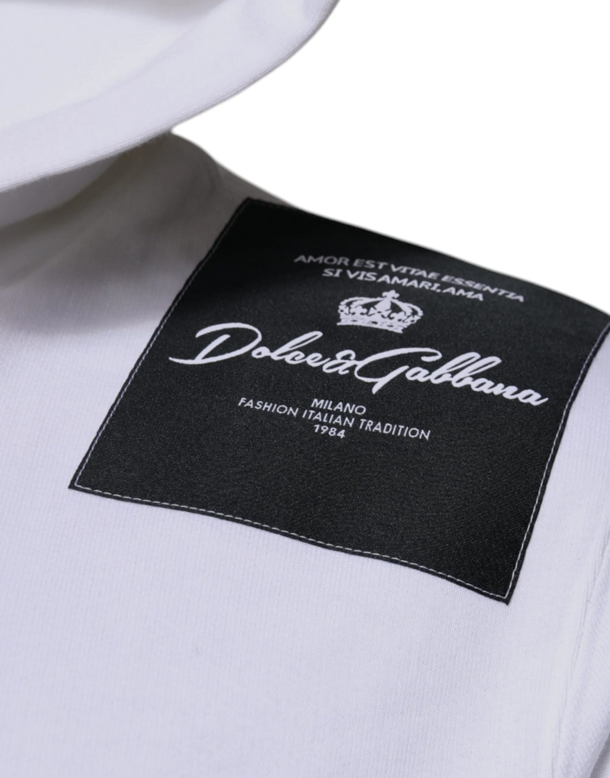 Dolce & Gabbana Men's White Logo Cotton Hooded Sweatshirt Sweater
