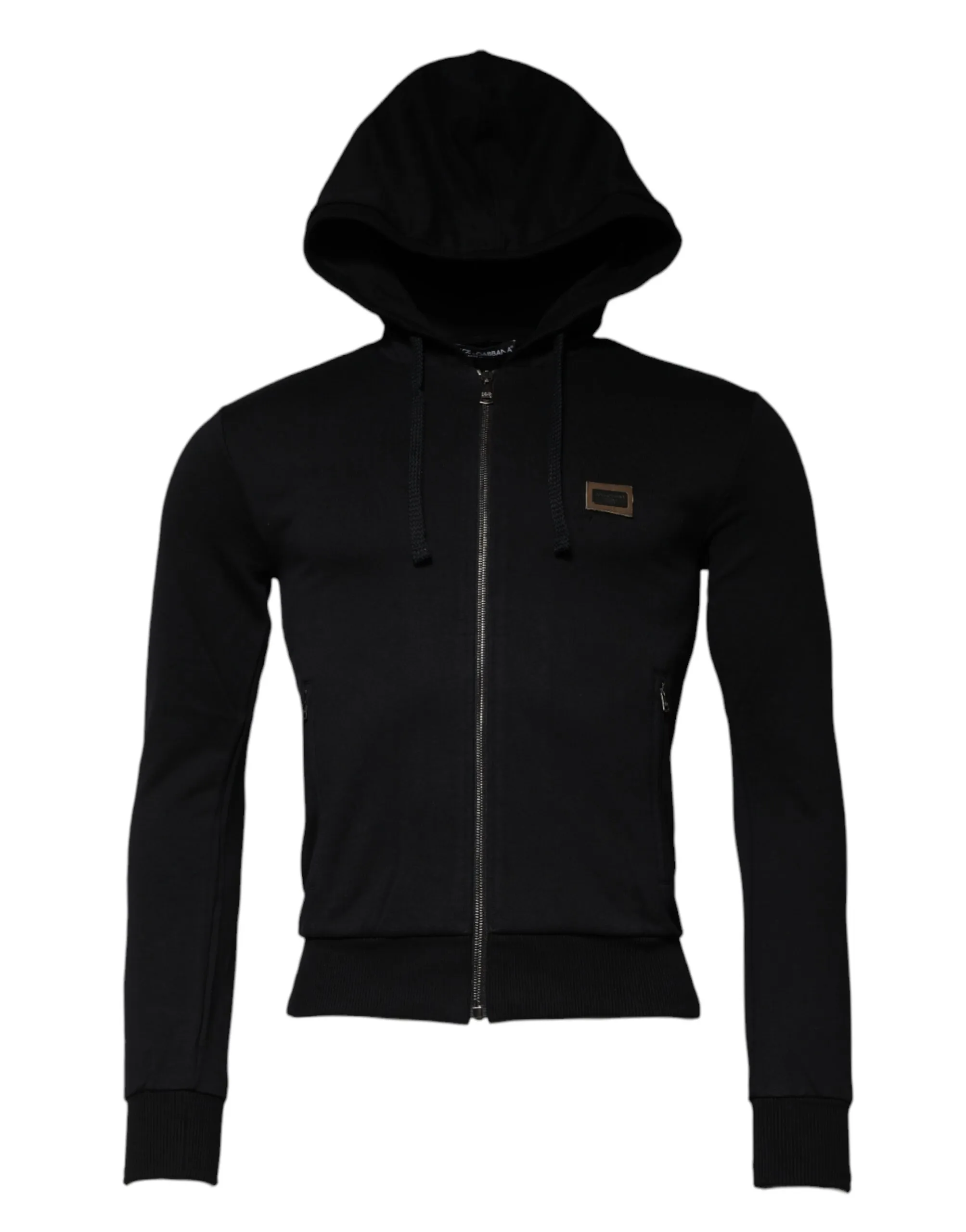 Dolce & Gabbana Men's Black Logo Full Zip Hooded Sweatshirt Sweater