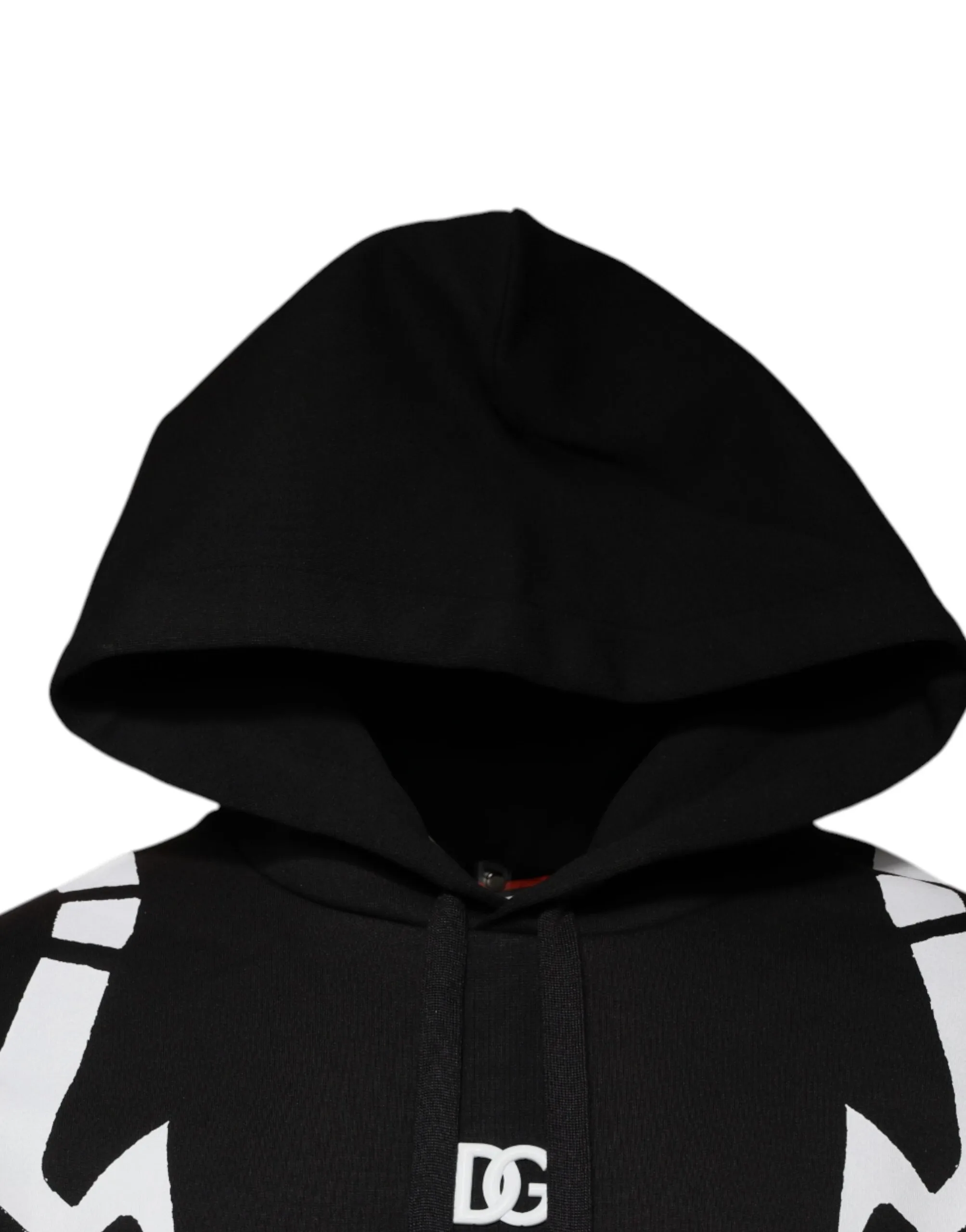 Dolce & Gabbana Men's Black White Logo Hooded Sweatshirt Sweater