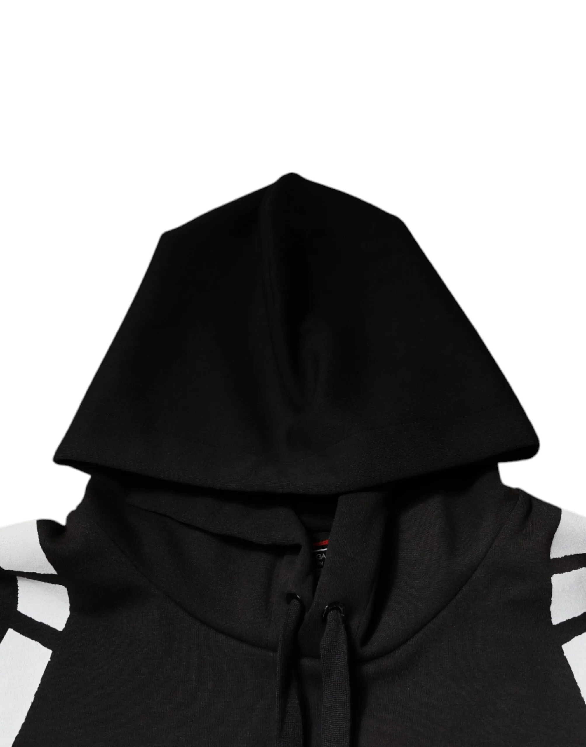 Dolce & Gabbana Men's Black White Logo Hooded Sweatshirt Sweater