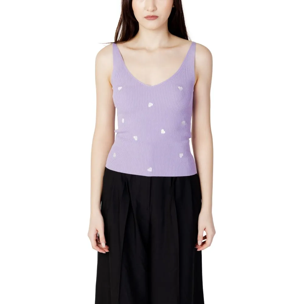 Jacqueline De Yong Women's Purple Viscose Tops & T-Shirt