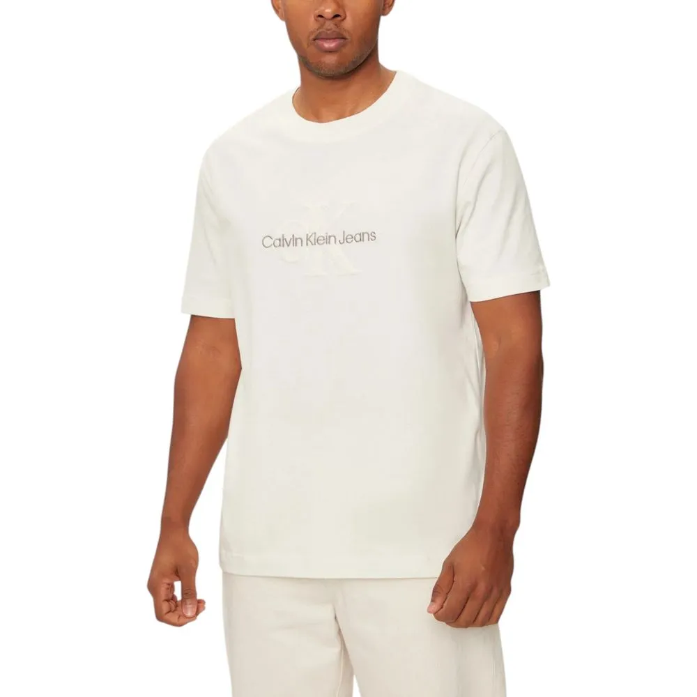 Calvin Klein Jeans Men's Beige Cotton T-Shirt
