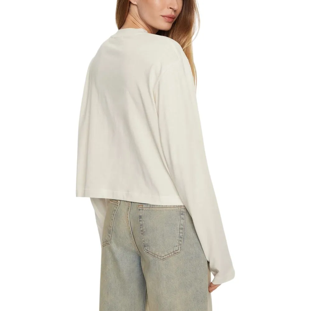 Calvin Klein Jeans Women's Cream Cotton Tops & T-Shirt