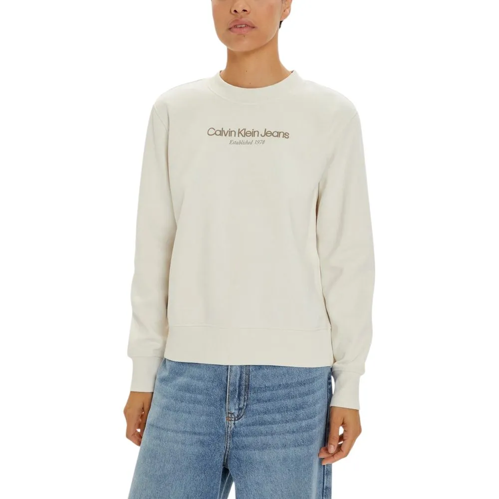 Calvin Klein Jeans Women's Cream Cotton Sweater