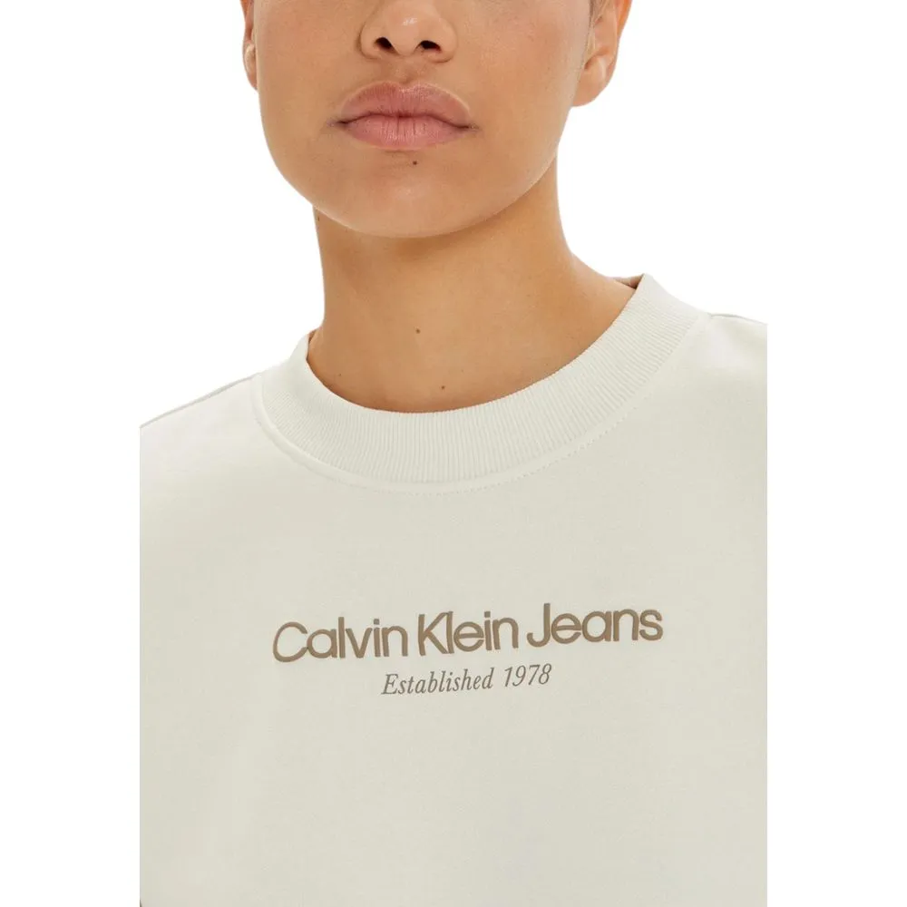 Calvin Klein Jeans Women's Cream Cotton Sweater