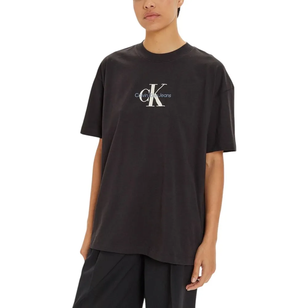 Calvin Klein Jeans Women's Black Cotton Tops & T-Shirt