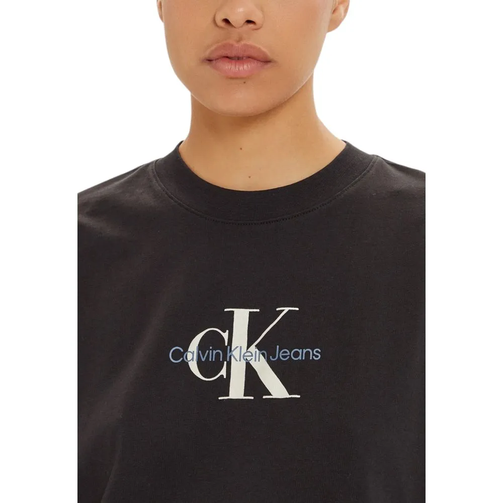 Calvin Klein Jeans Women's Black Cotton Tops & T-Shirt