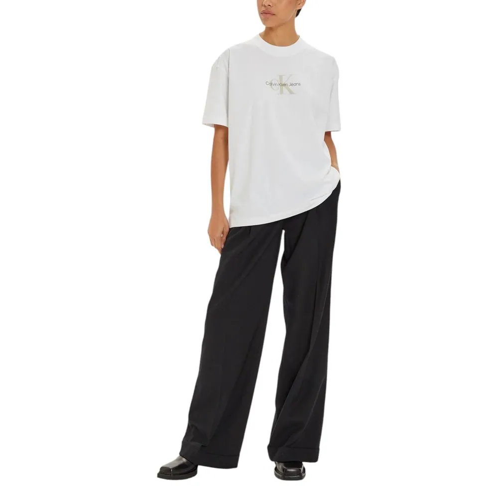 Calvin Klein Jeans Women's White Cotton Tops & T-Shirt