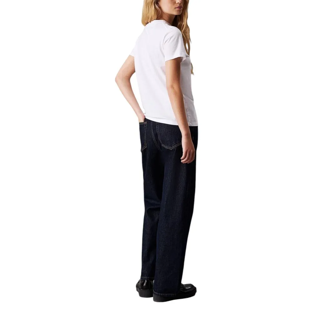 Calvin Klein Jeans Women's White Cotton Tops & T-Shirt