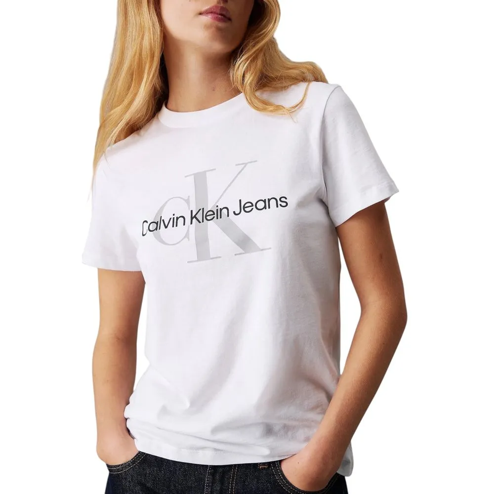 Calvin Klein Jeans Women's White Cotton Tops & T-Shirt