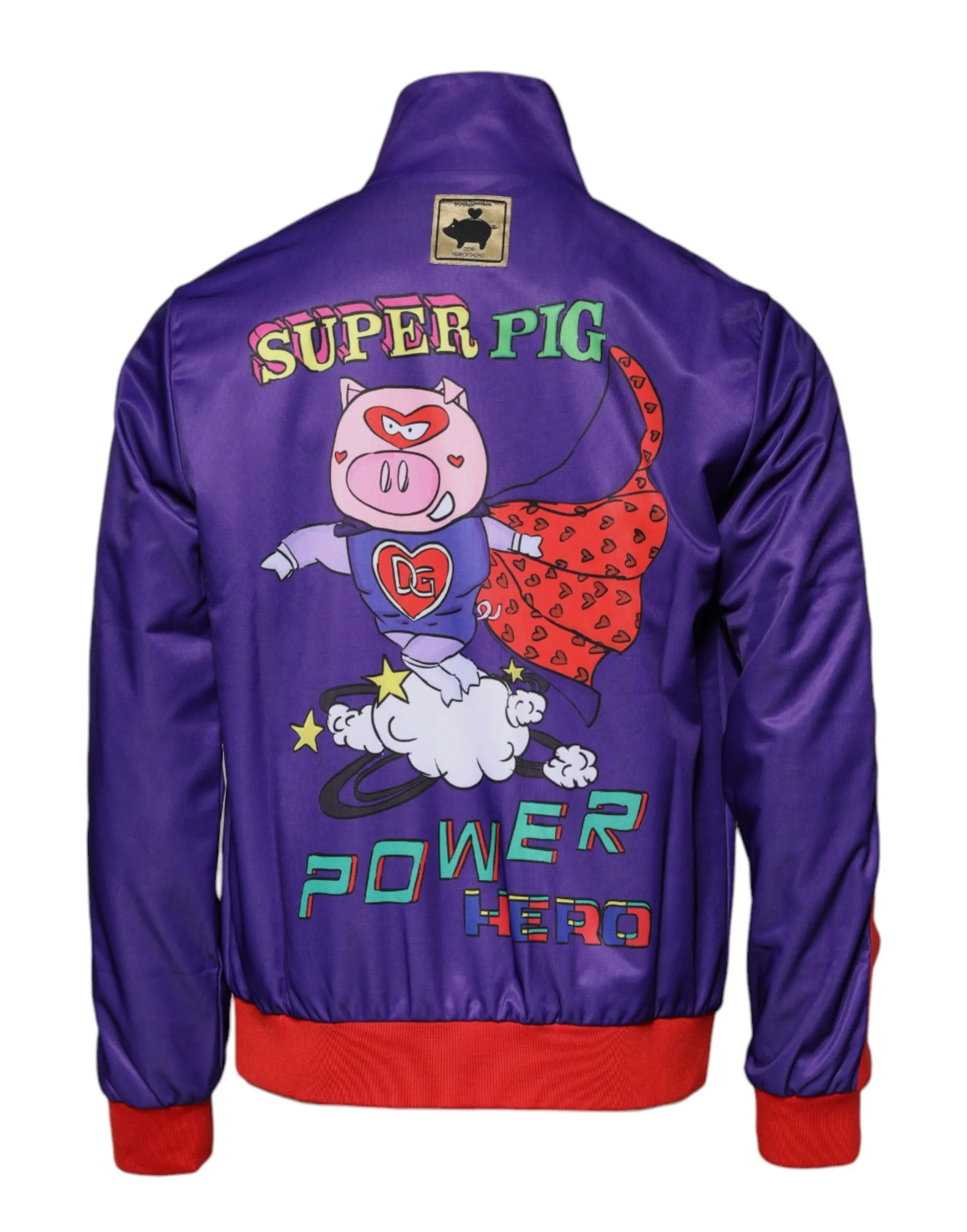 Dolce & Gabbana Men's Purple Year Of The Pig Full Zip Bomber Sweater