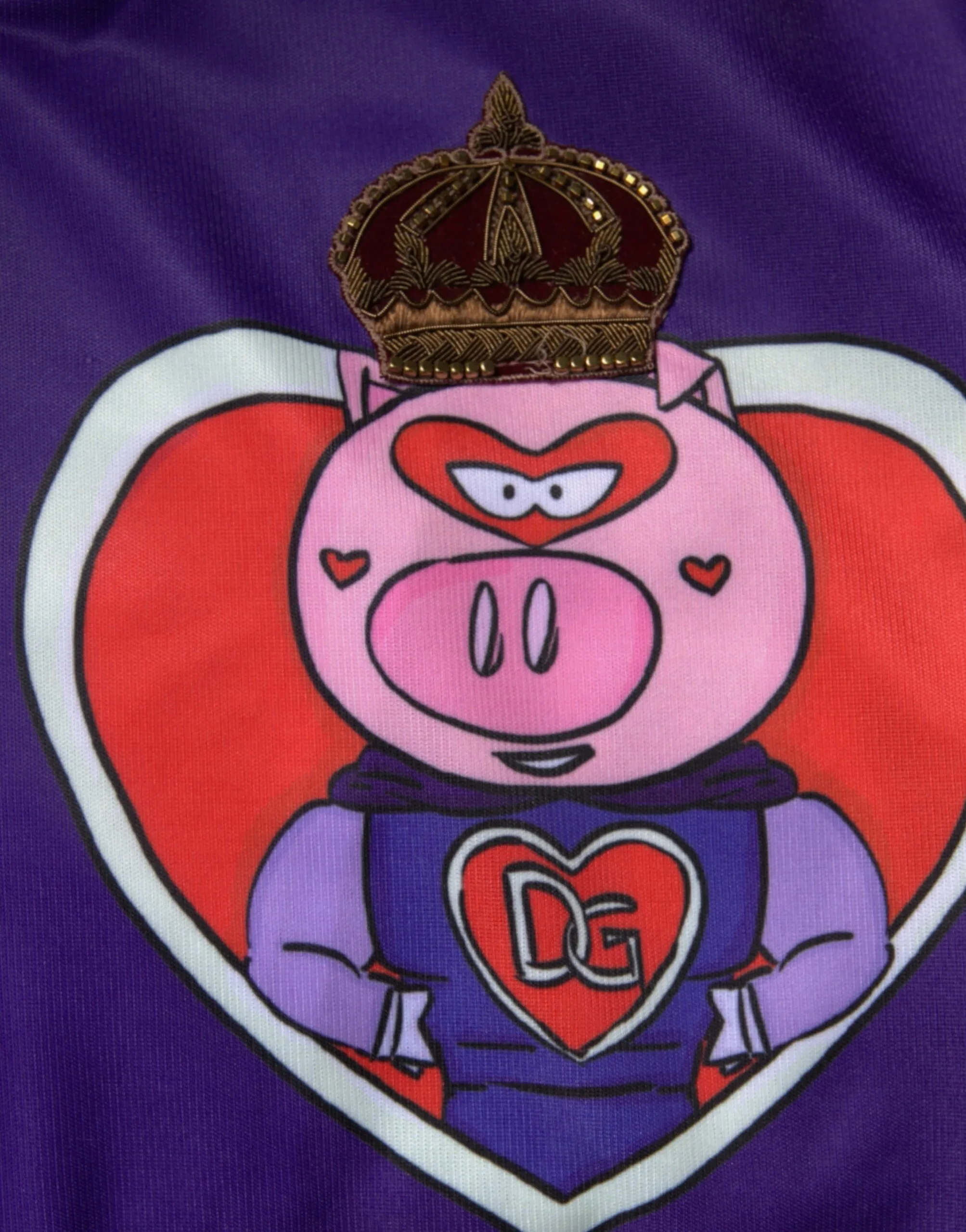 Dolce & Gabbana Men's Purple Year Of The Pig Full Zip Bomber Sweater