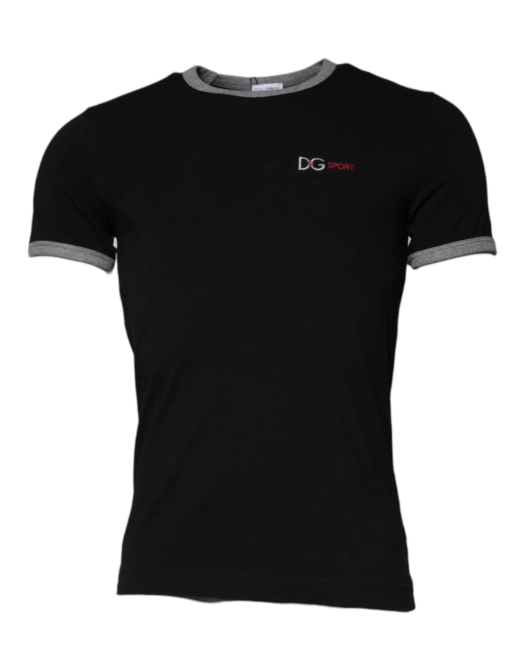 Dolce & Gabbana Men's Black Cotton DG Sport Crew Neck T-shirt