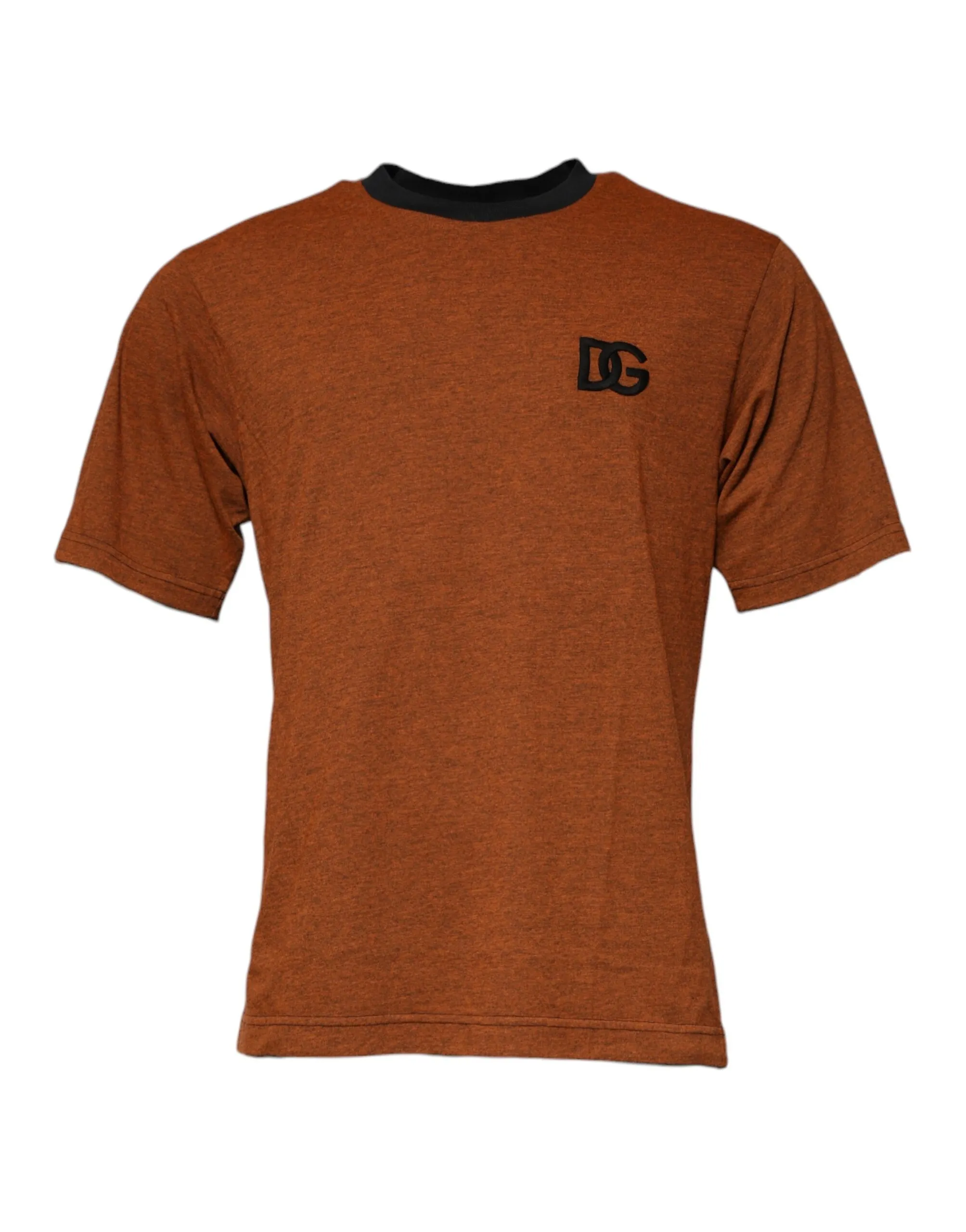 Dolce & Gabbana Men's Brown DG Logo Polyester Crew Neck T-shirt