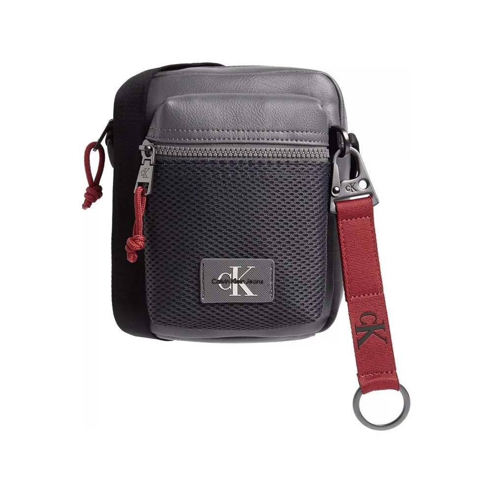 Calvin Klein Men's Gray Recycled Polyester Messenger Bag