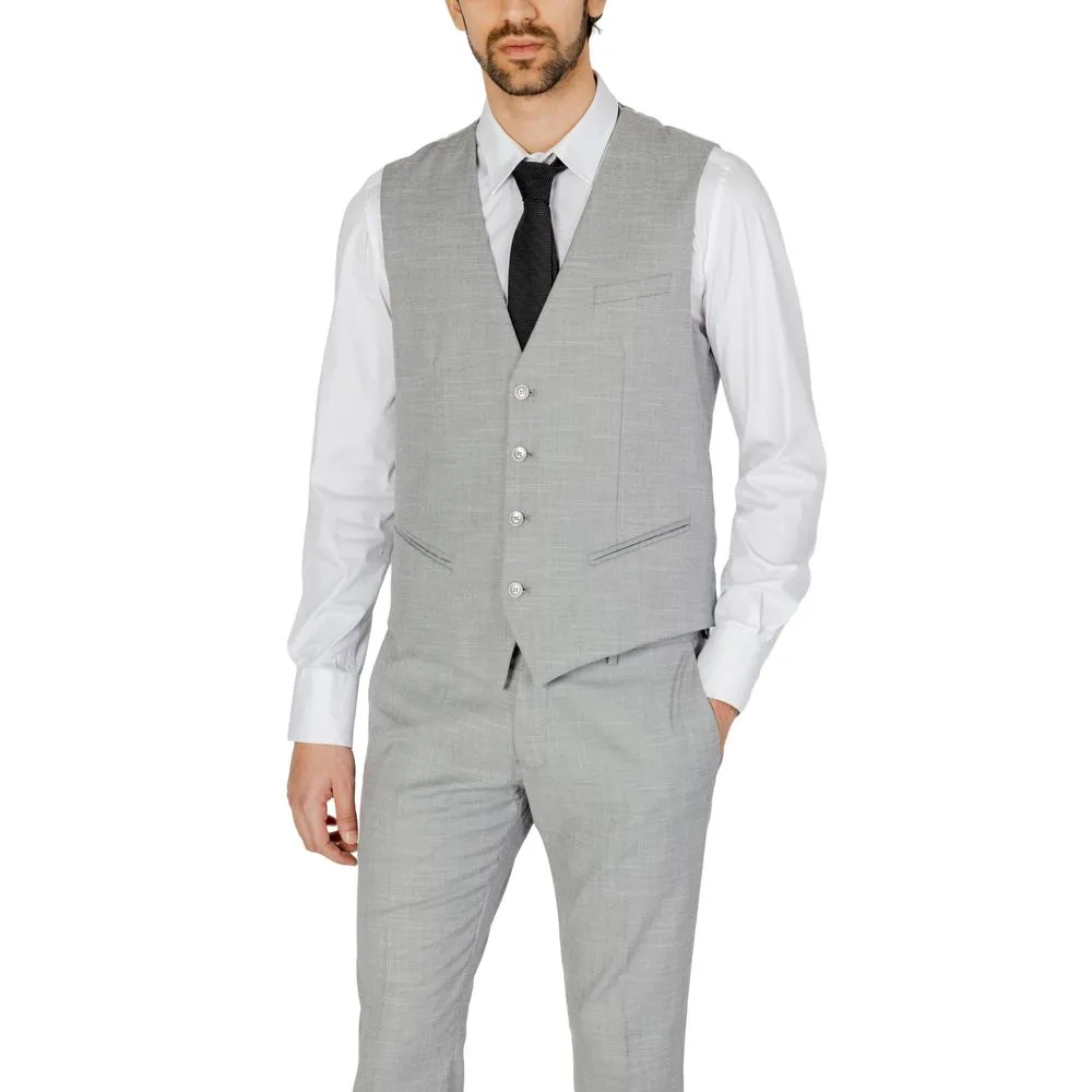 Antony Morato Men's Gray Polyester Vest