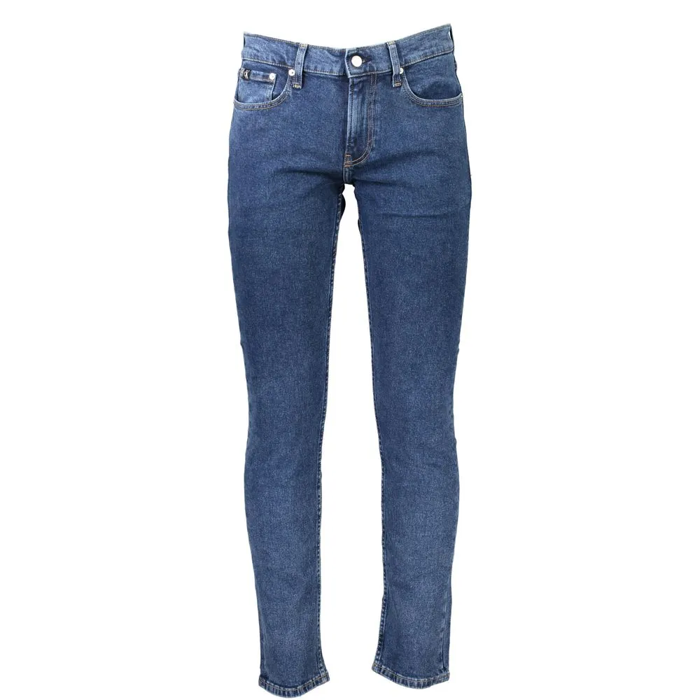 Calvin Klein Men's Blue Cotton Jeans & Pant