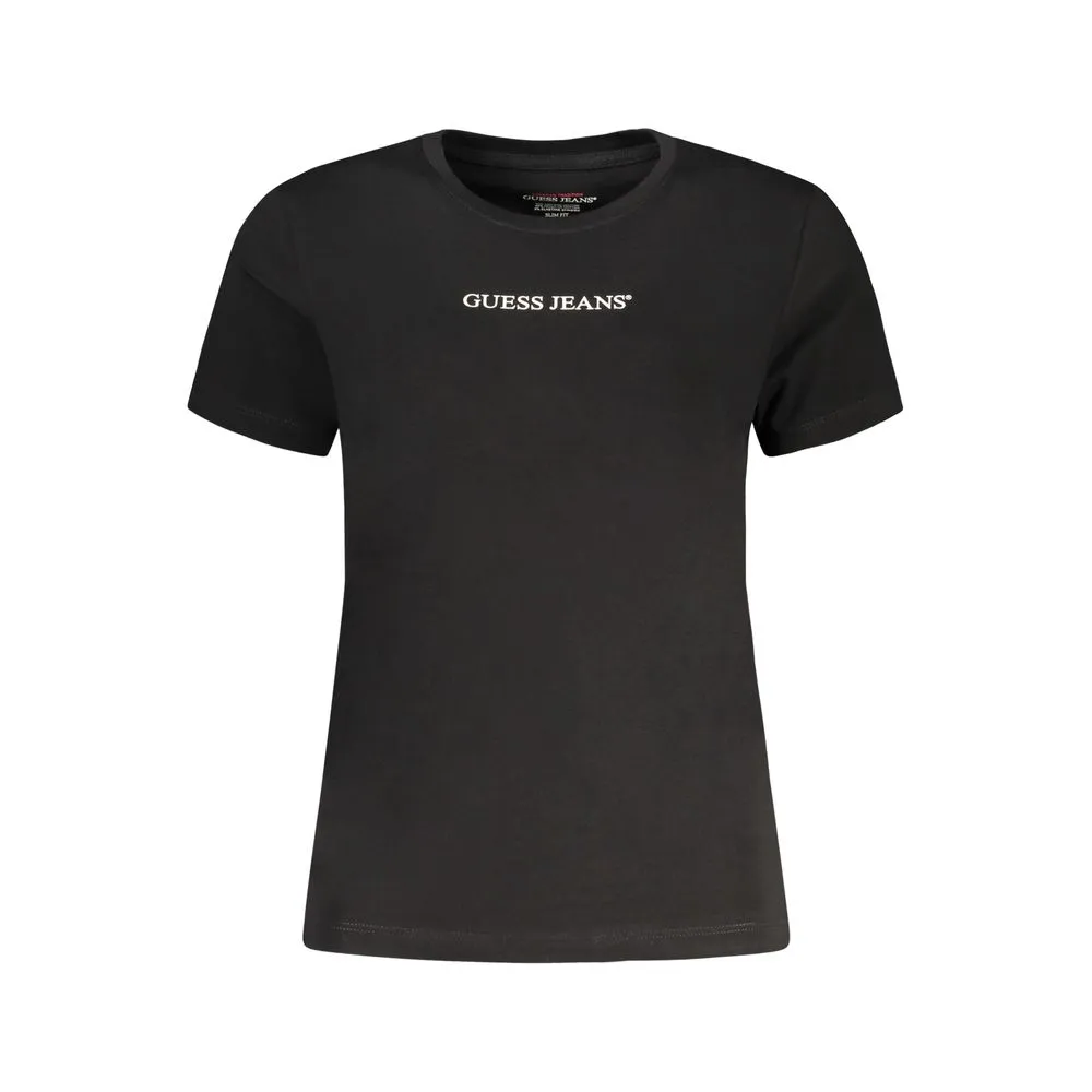 Guess Jeans Women's Black Cotton Tops & T-Shirt