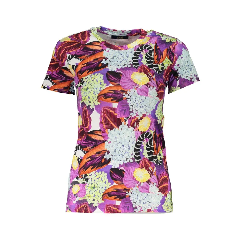Cavalli Class Women's Purple Cotton Tops & T-Shirt